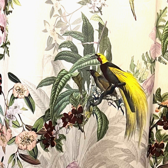 H & M BEAUTIFUL FLORAL & BIRD PRINT TIE BACK SHEATH DRESS SIZE MEDIUM - Picture 10 of 11